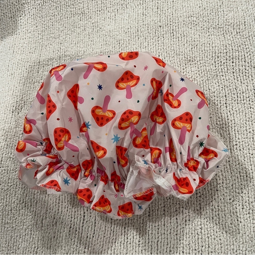 Mushroom Print Shower Cap